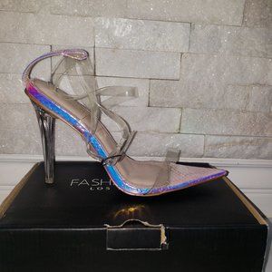 Multicolor Clear Heels